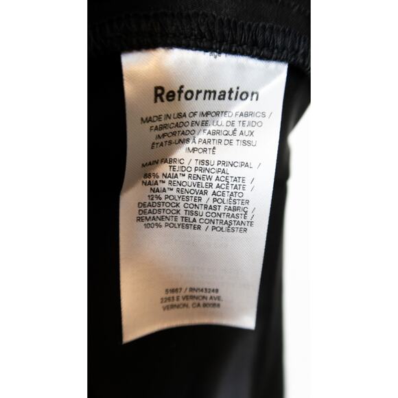 REFORMATION Kacia Black Satin Sheer Organza Bow Tie Straps Maxi Dress US 10 NWT - Picture 11 of 13